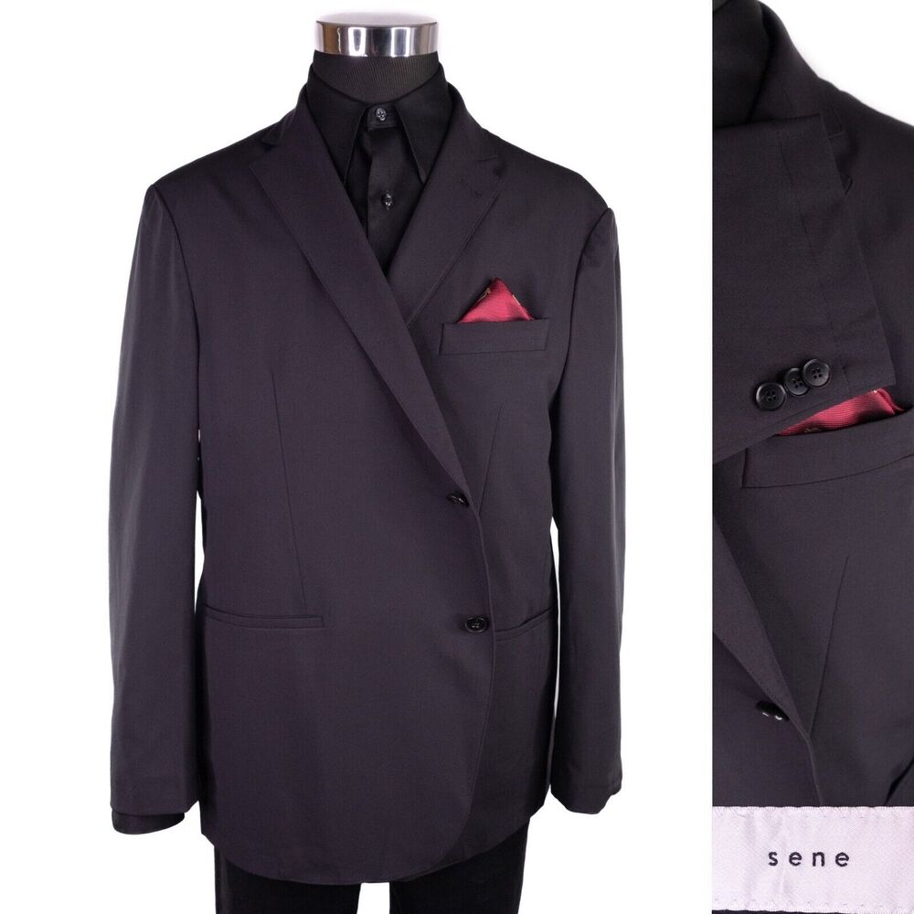 Sene Solid Black Sport Blazer Unstructured Blazer Jacket Coat Taupe Size 50S EUC